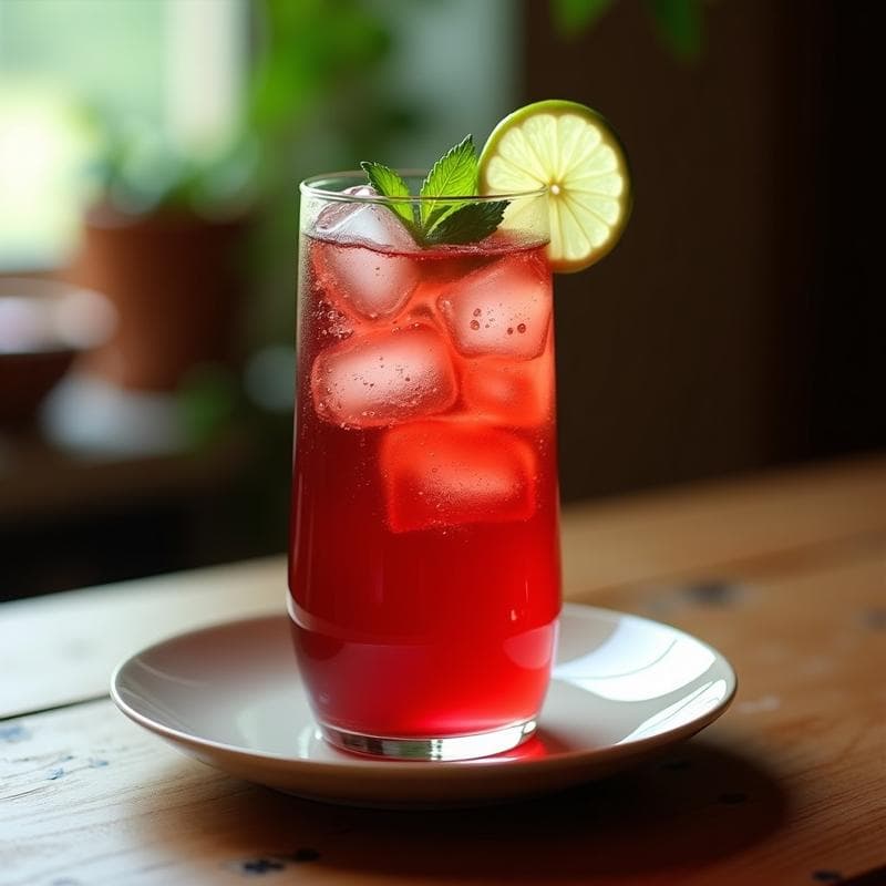 Té Frío de Hibisco y Maracuyá con Burbujas de Jengibre: Bebida Mexicana Singular