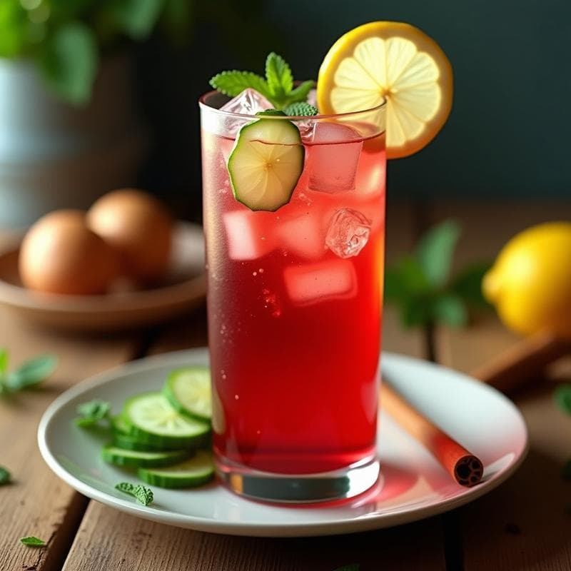 Té Frío de Hibisco y Pepino con Limón: Bebida Mexicana Depurativa y Sin Azúcar