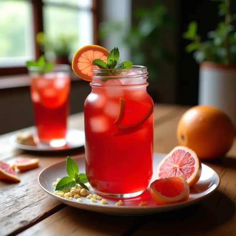 Té Frío de Hibisco y Pomelo con Toque de Jengibre: Bebida Egipcia Detox