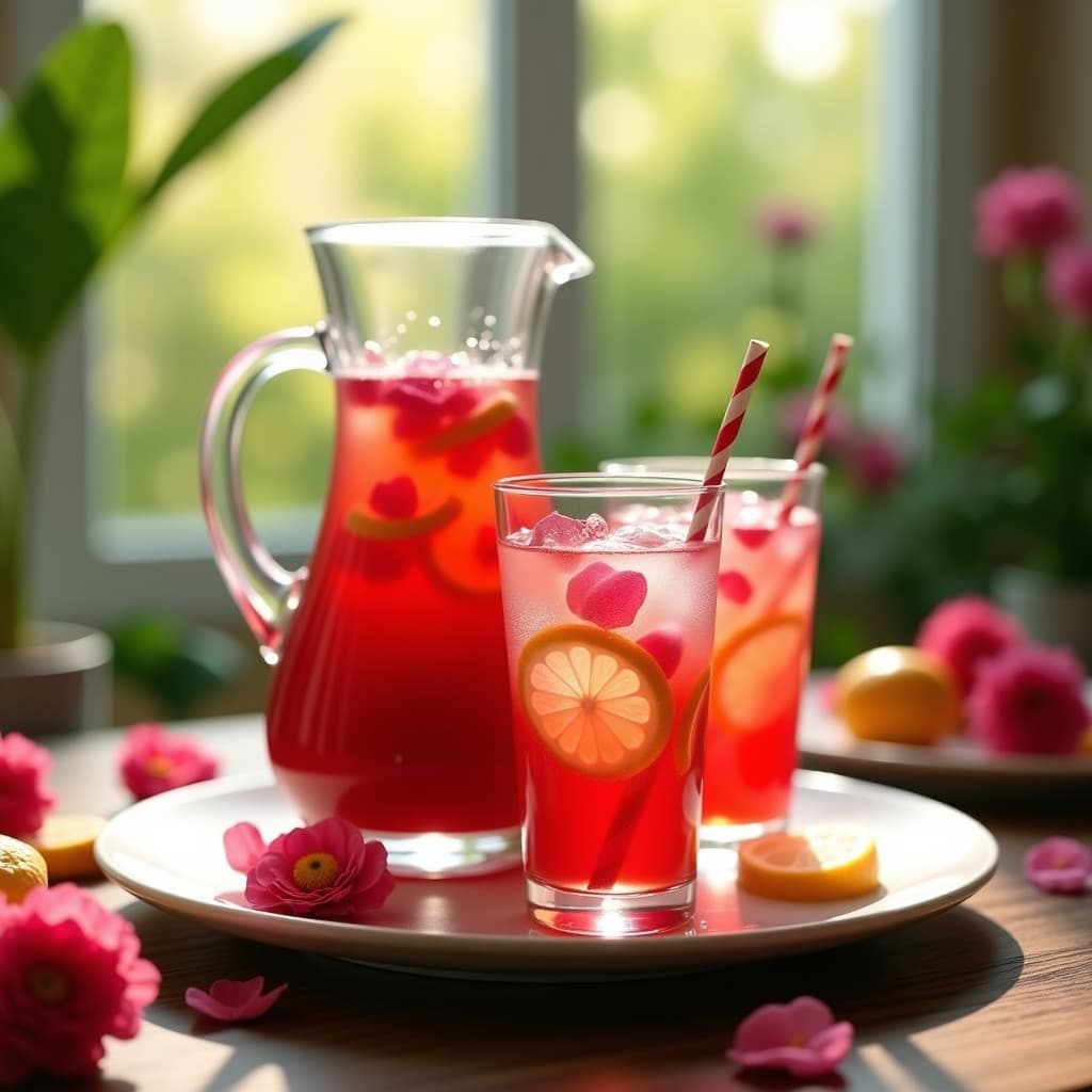 Té Frío de Hibisco y Rosas con Burbujas de Limón: Bebida Estival Sin Cafeína y Detox