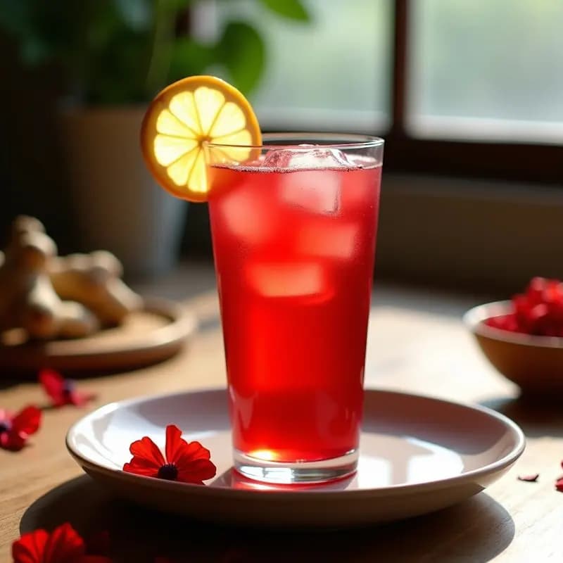 Té Frío de Hibisco y Tamarindo con Jengibre: Bebida Mexicana Detox y Refrescante