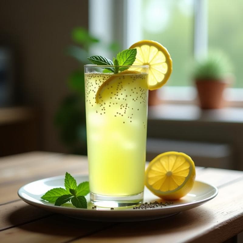 Té Frío de Malva y Limón con Semillas de Chía: Bebida Detox y Antiinflamatoria