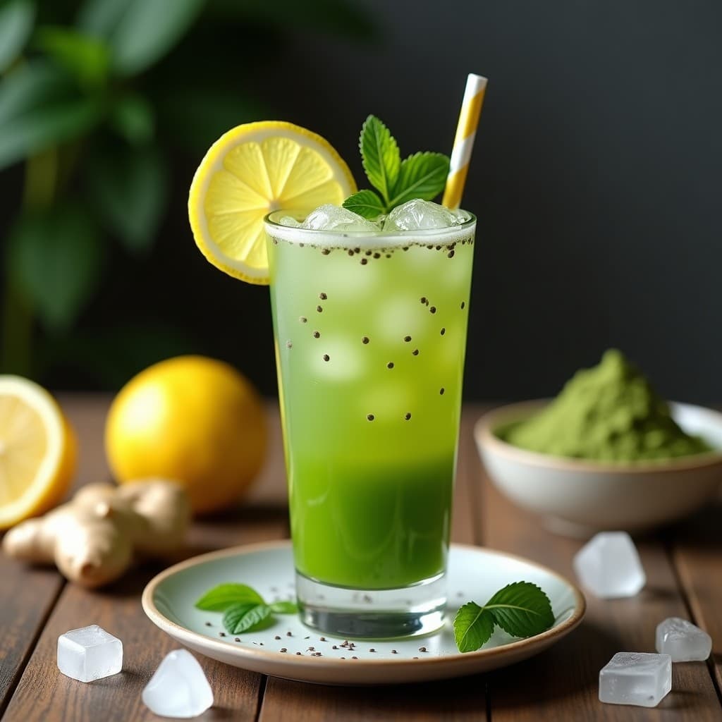 Té Frío de Matcha con Limón y Jengibre: Bebida Japonés Antioxidante y Quemagrasa