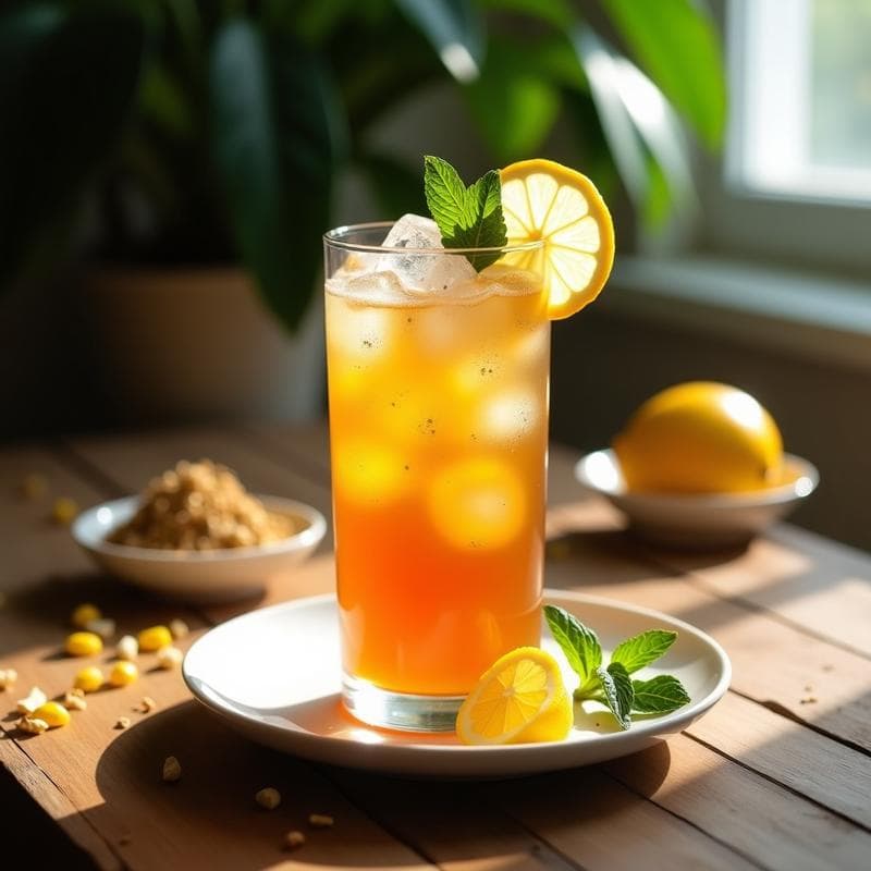 Té Frío de Rooibos y Bergamota con Burbujas de Limón: Bebida Sudafricana Sin Azúcar