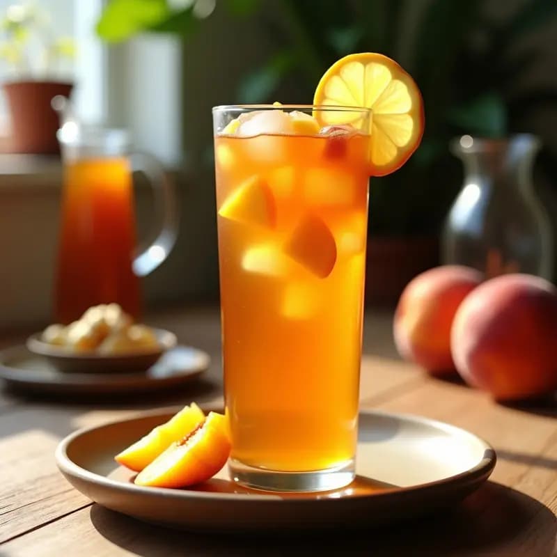 Té Frío de Rooibos y Melocotón: Bebida Sudafricana Antioxidante con Jengibre Fresco