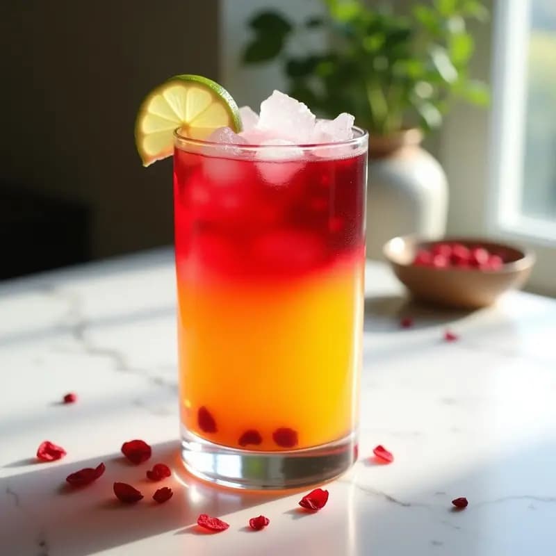Té Gelificado de Hibisco y Maracuyá: Bebida Brasileña Refrescante y Sin Azúcar