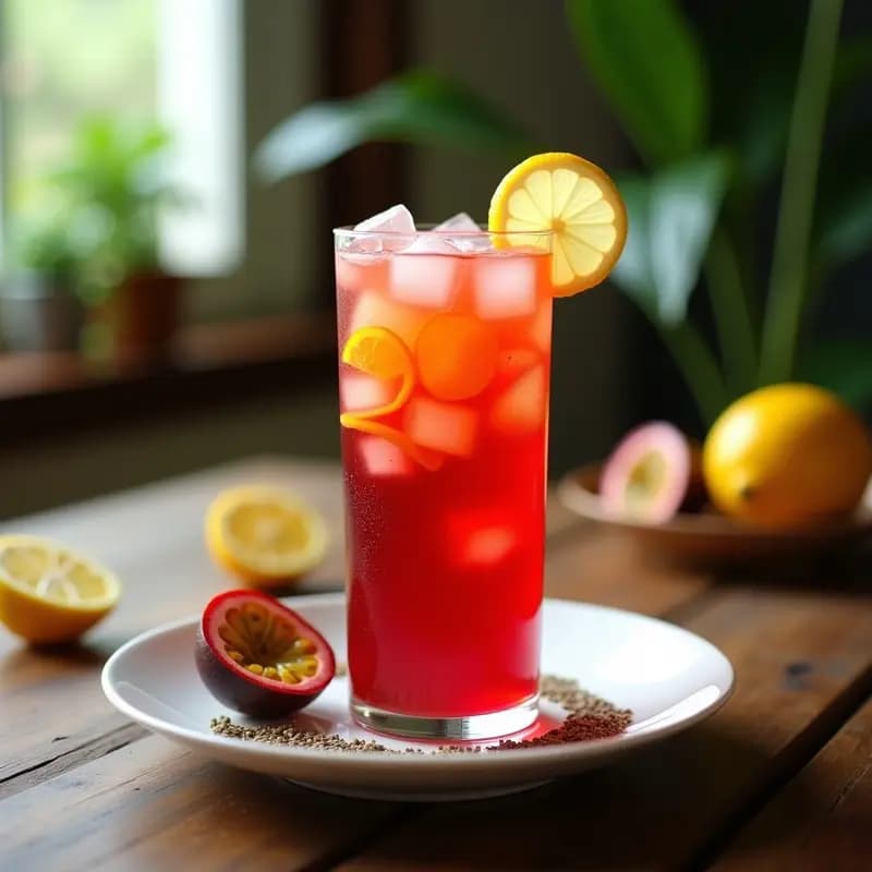 Té Helado de Hibisco y Maracuyá con Chía: Bebida Brasileña Detox y Energética