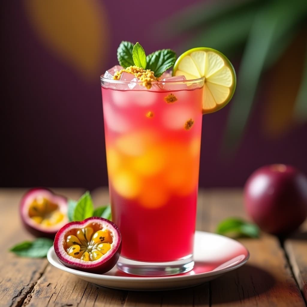 Té Helado de Hibisco y Maracuyá con Toque de Jengibre: Bebida Brasileña Antioxidante y Refreshing