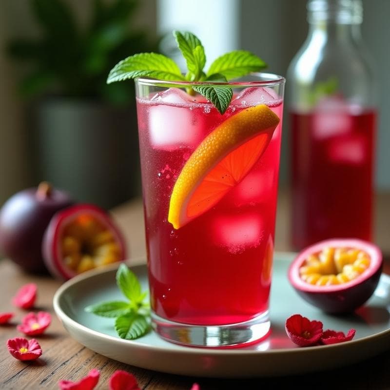 Té Helado de Hibisco y Maracuyá: Bebida Detox Sin Azúcar con Toque Ácido