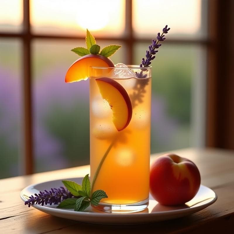 Té Helado de Melocotón y Lavanda: Bebida Francesa Relajante y Sin Cafeína