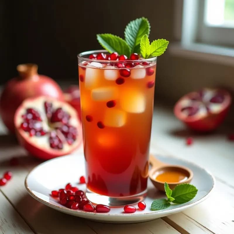 Té Helado de Rooibos con Granada y Miel de Agave: Bebida Sudafricana Refrescante y Sin Cafeína