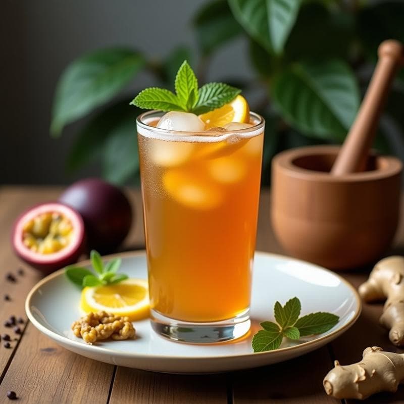 Té Helado de Rooibos con Granadilla y Jengibre: Bebida Sudafricana Antioxidante y Sin Cafeína