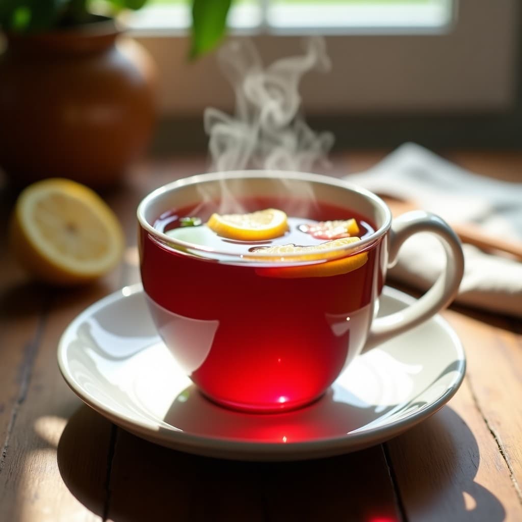 Té Caliente de Hibisco y Jengibre con Limón: Bebida Detox y Digestiva en 3 Ingredientes