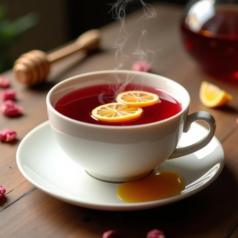 Té de Hibisco y Jengibre con Rodajas de Limón y Miel: Bebida Desintoxicante para el Hígado