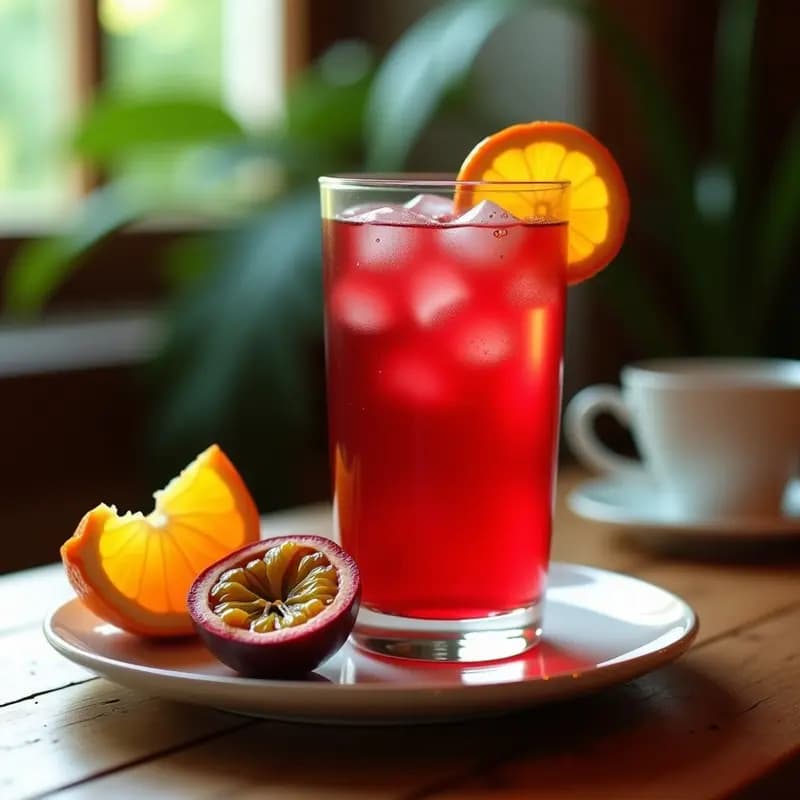 Té de Hibisco y Maracuyá: Infusión Tropical Rica en Vitamina C y Sin Cafeína