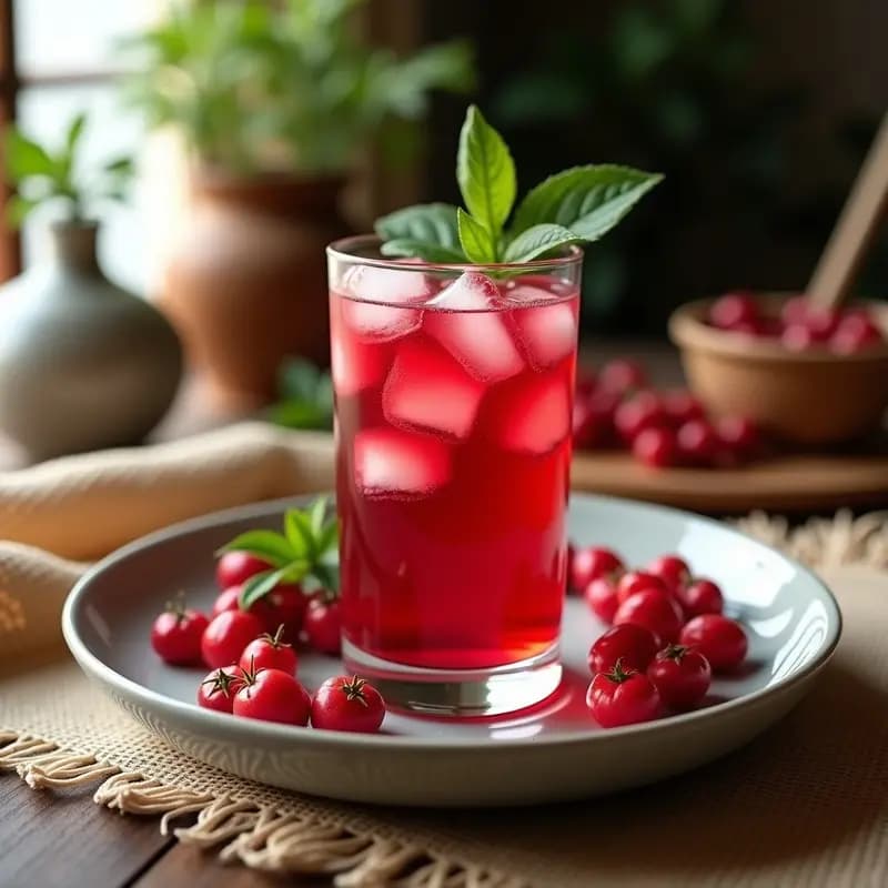 Té Glacial de Hibisco y Pimienta Rosa con Stevia: Bebida Egipcia Refrescante y Sin Calorías