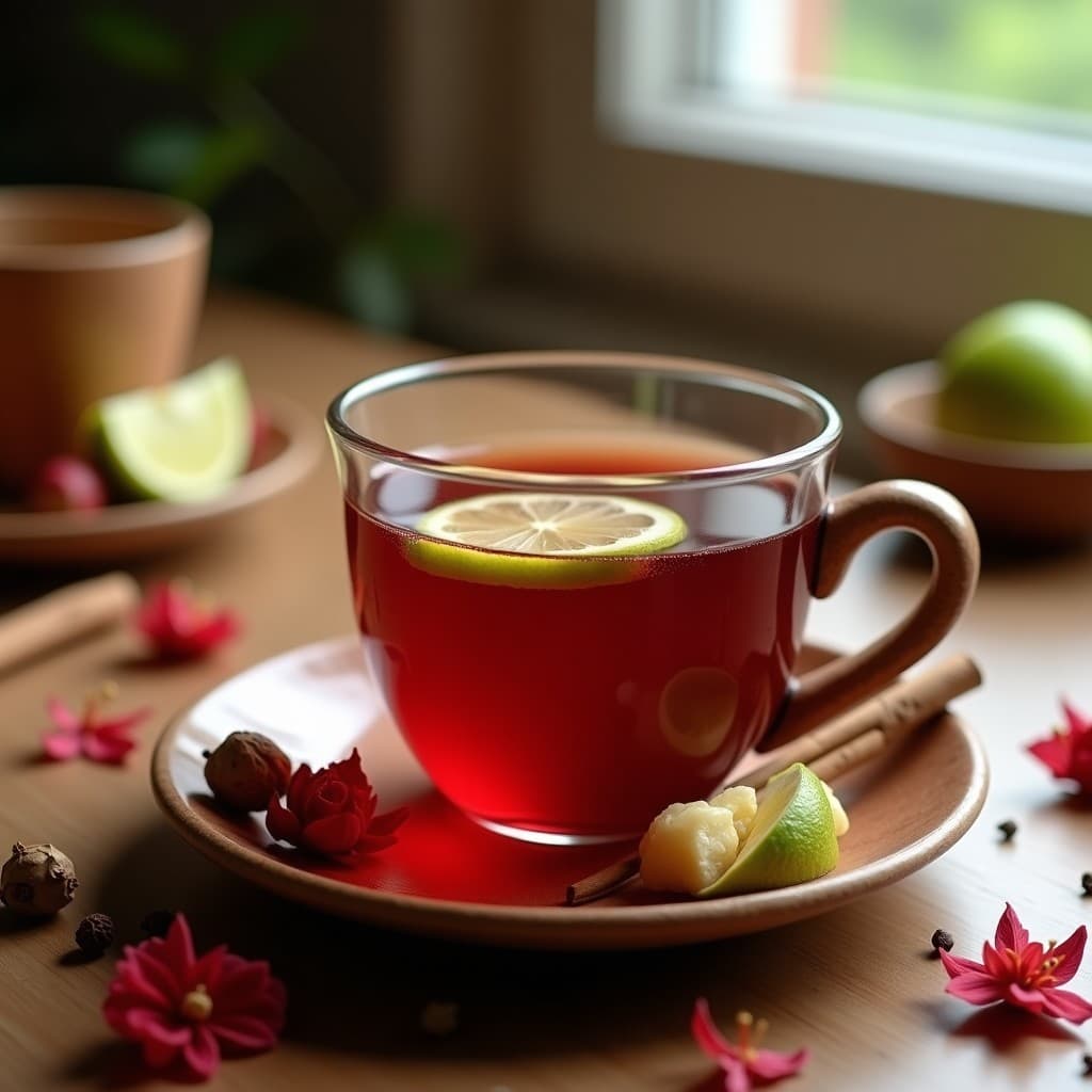 Té de Hibisco y Rosa Mosqueta con Jengibre: Infusión Afrodescendiente para la Inmunidad