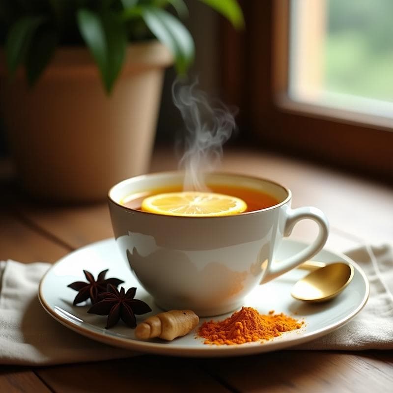 Té de substancias Medicinales con Jengibre y Cúrcuma: Bebida Ayurvédica para Inmunidad en 10 Minutos
