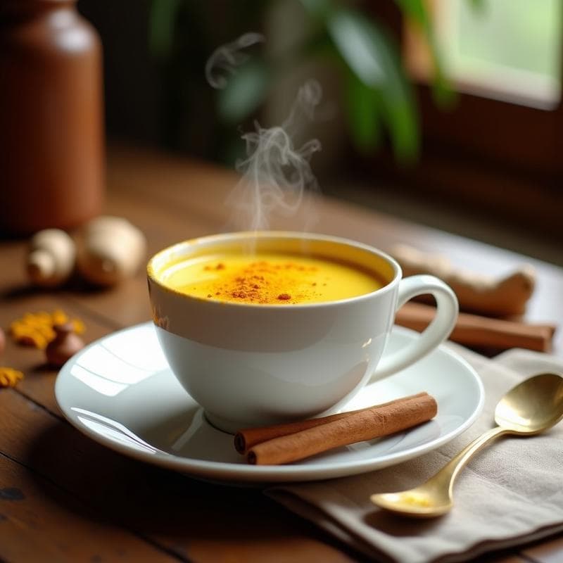Té Caliente de Jengibre y Cúrcuma con Leche de Camello: Bebida Antiinflamatoria Tradicional