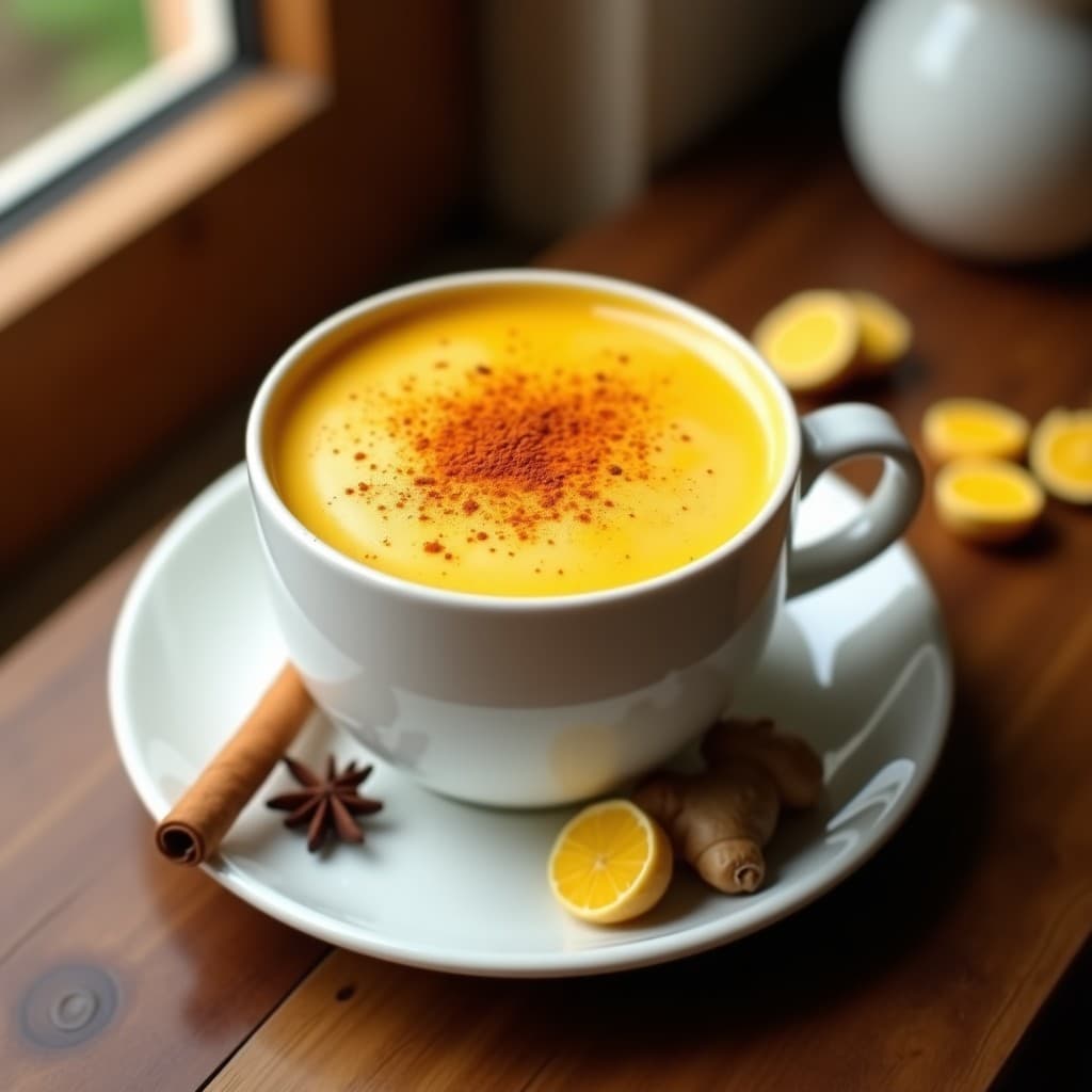 Té de Jengibre y Kurkuma con Leche de Avena y Pimienta de Cayena: Golden Latte Vegano
