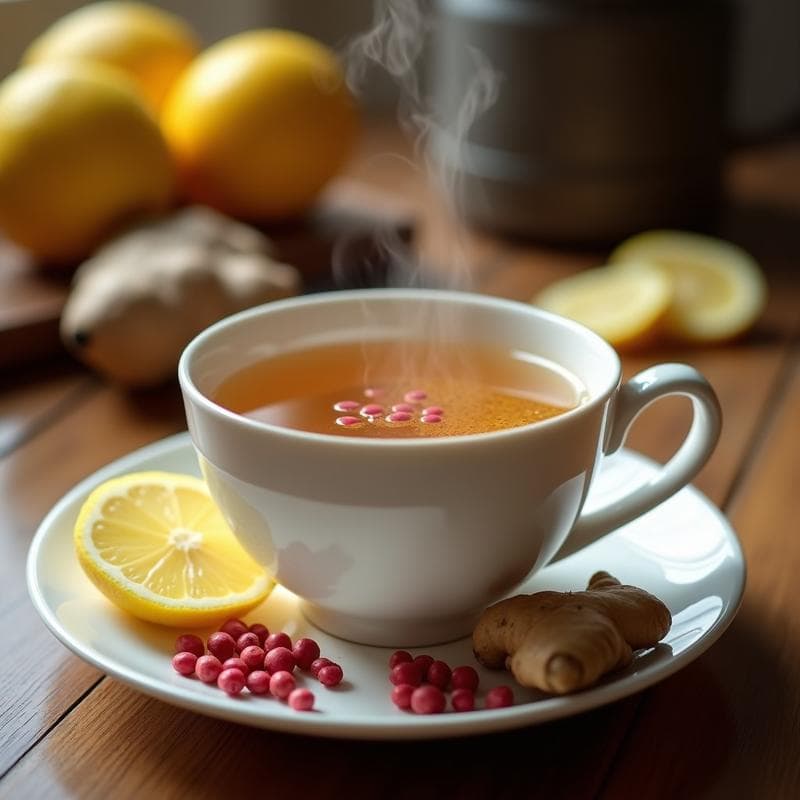 Té de Jengibre y Pimienta Rosa con Limón: Infusión Antiinflamatoria para el Invierno
