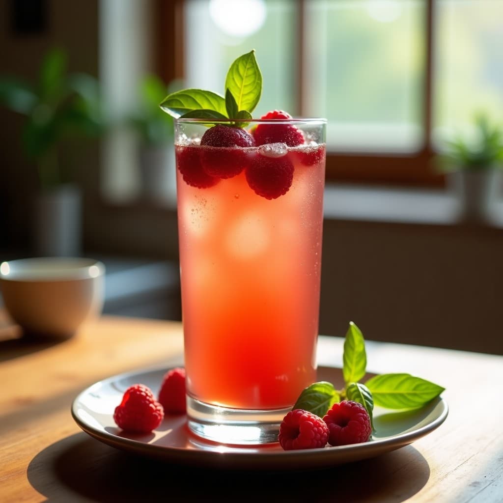 Té de Kombucha con Frambuesas y Albahaca: Bebida Probiótica y Refrescante en Casa