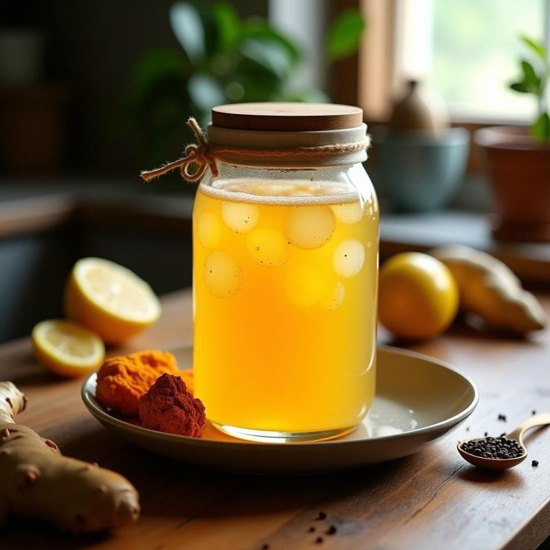 Té de Kombucha con Jengibre y Cúrcuma: Bebida Fermentada Detox en Casa