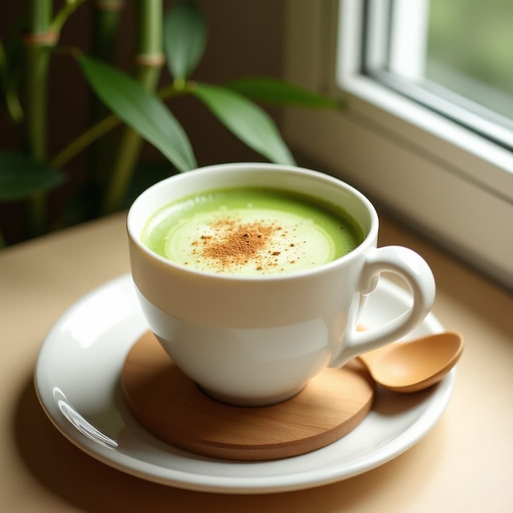 Té Latte de Matcha con Leche de Almendra y Especias de Cardamomo: Bebida Japonesa Sin Azúcar