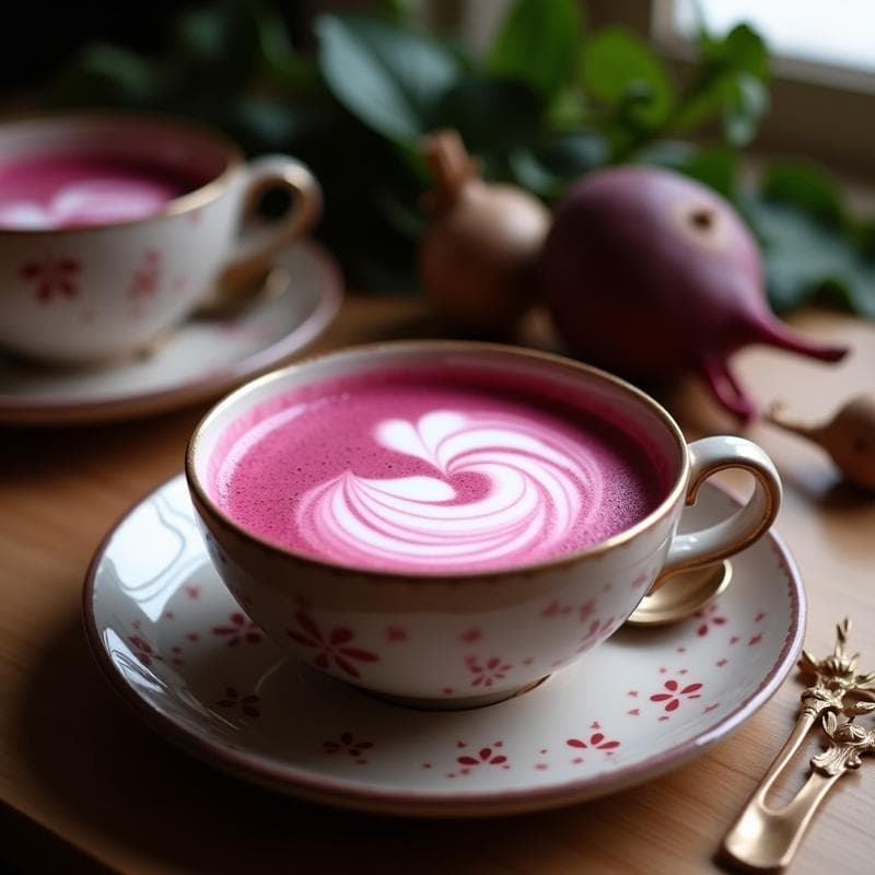 Té Latte de Remolacha y Jengibre: Bebida Detox Vegana con Leche de Coco y Toque Terroso