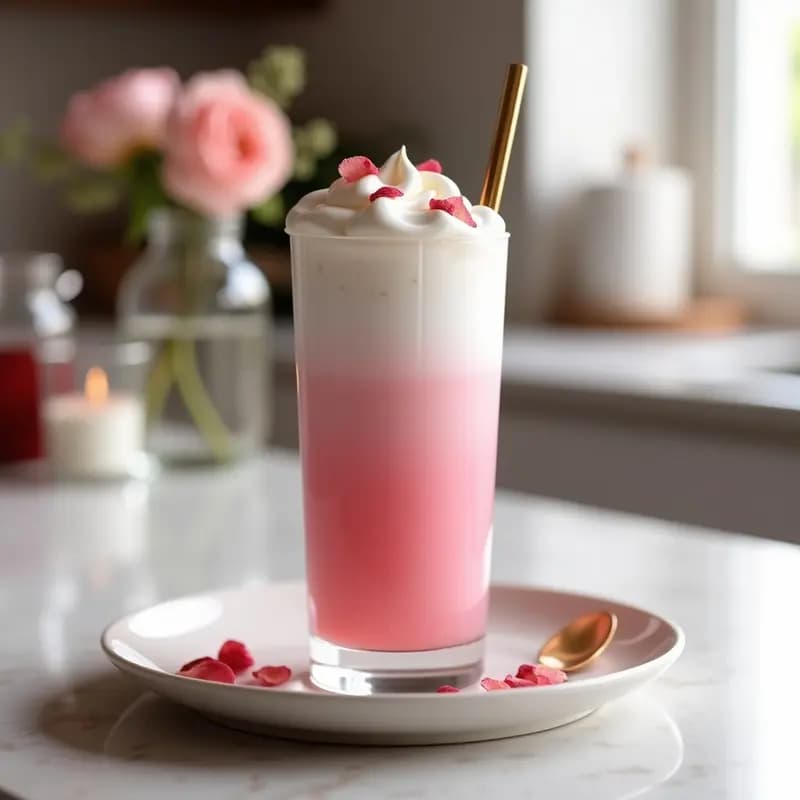 Té Latte de Rosas y Vainilla con Espuma de Aquafaba: Bebida Vegana de Inspiración Francesa