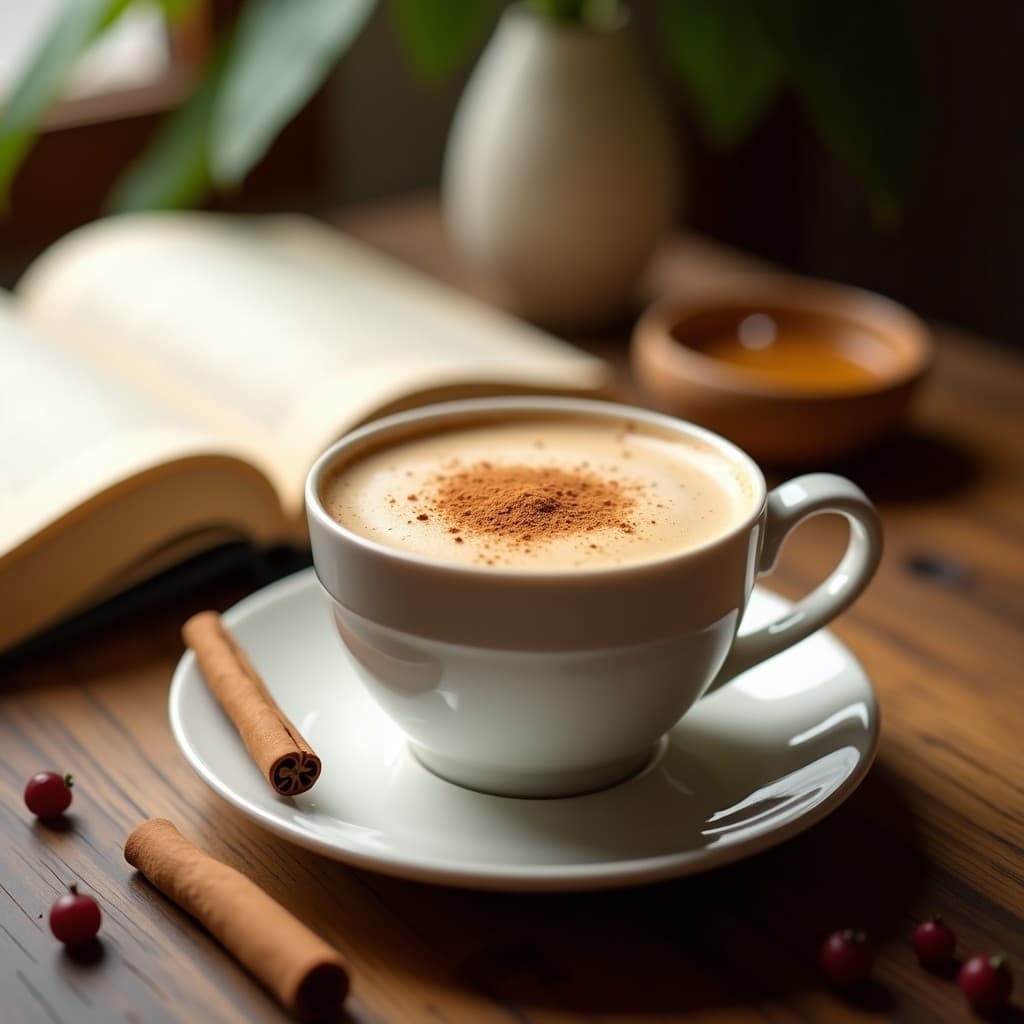 Té Latte de Último con Canela y Miel de Agave: Bebida Caliente Vegana y Reconfortante