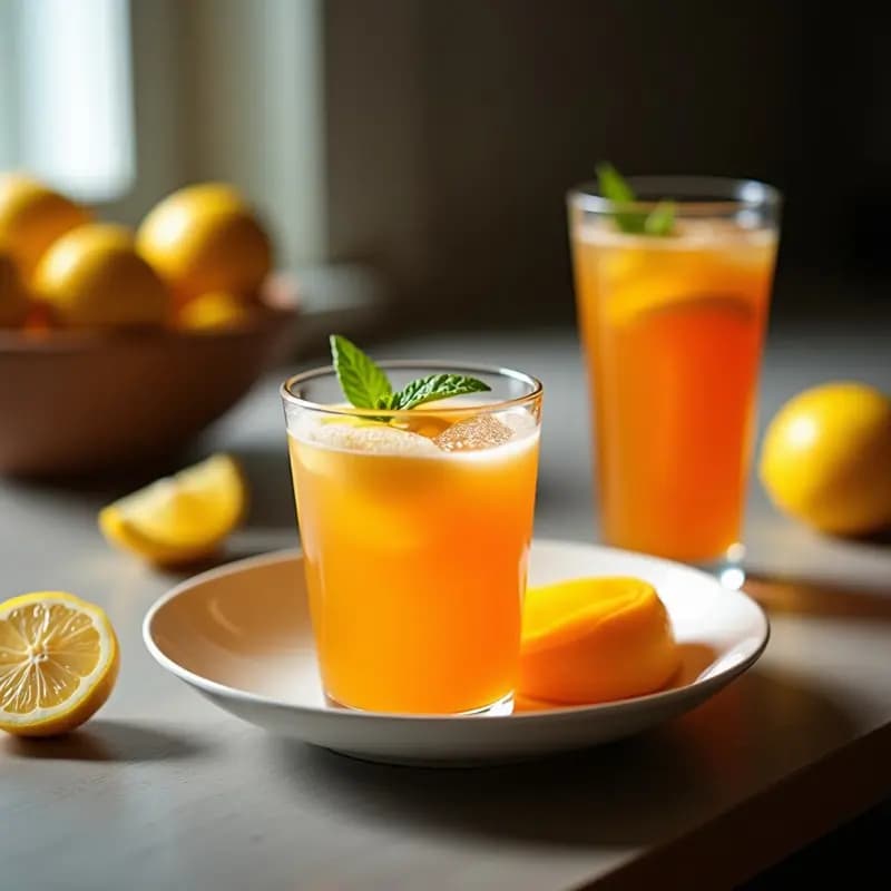 Té de Mango y Rosa Mosqueta con Burbujas de Limón: Bebida Pakistaní Refrescante y Sin Cafeína