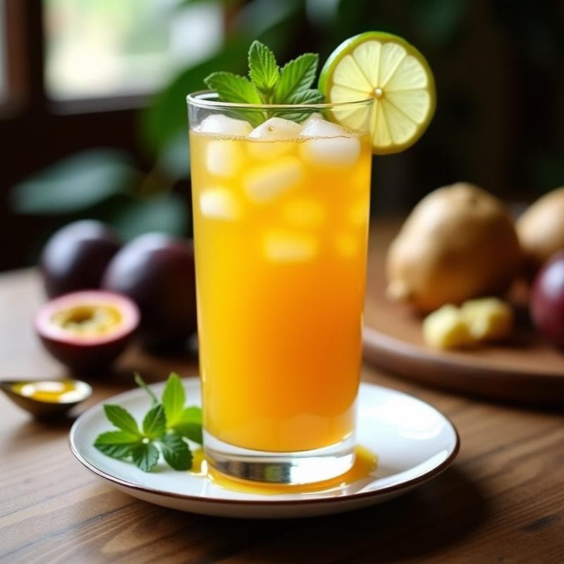 Té de Maracuyá con Jengibre y Miel de Agave: Bebida Brasileña Relajante y Digestionable