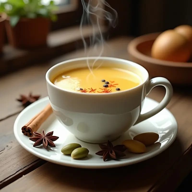 Té de Masala con Leche de Almendras y Cardamomo: Bebida India Caliente y Sin Cafeína