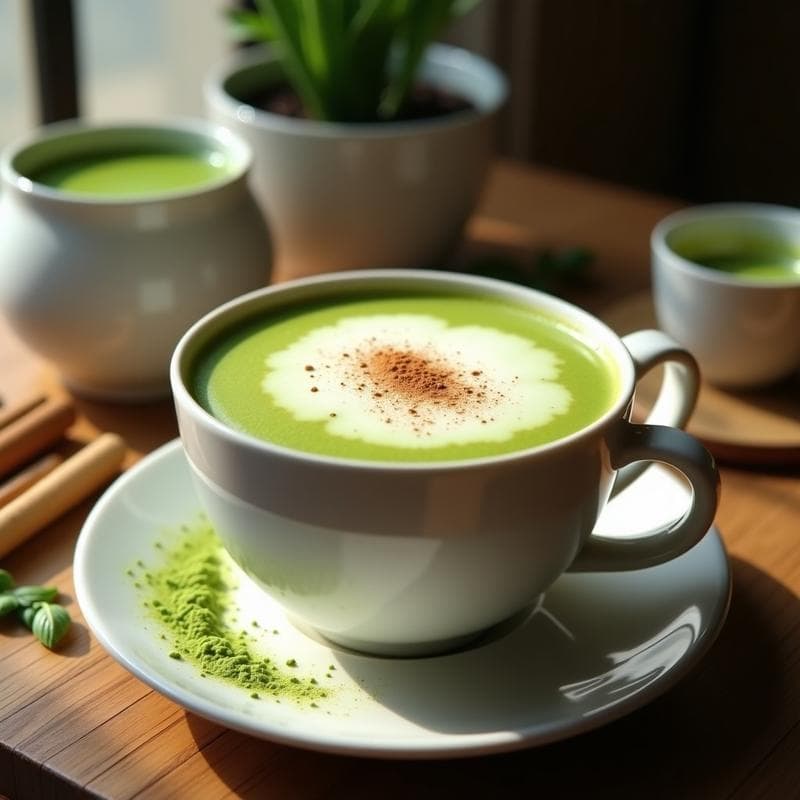 Té Matcha Latte con Leche de Almendras: Bebida Energética Vegana y Sin Azúcar