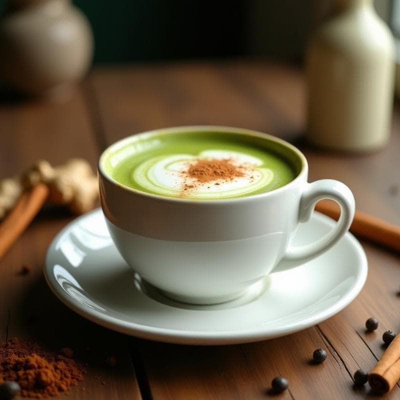 Té Matcha Latte con Leche de Avena y Especias: Bebida Vegana Antiinflamatoria y Sin Lácteos