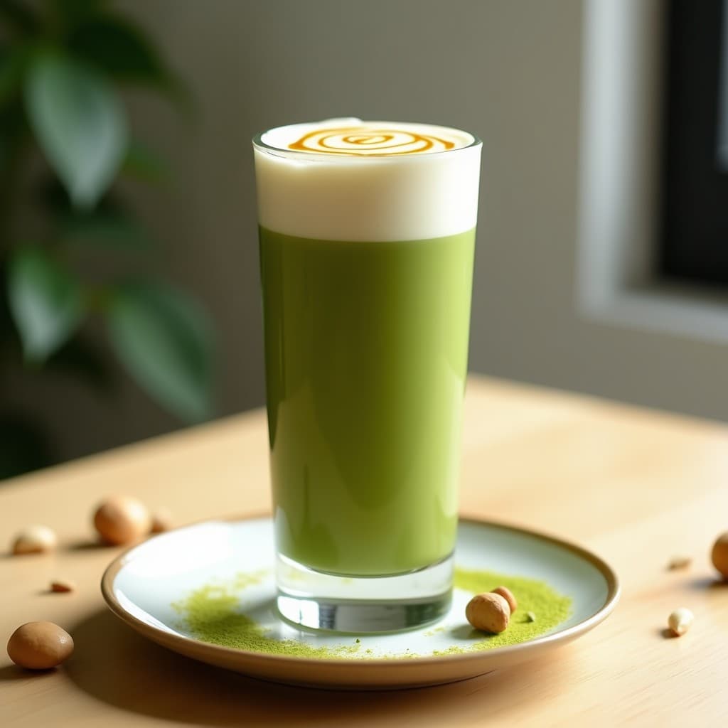 Té Matcha Latte con Leche de Macadamia y Jarabe de Agave: Bebida Energética Keto