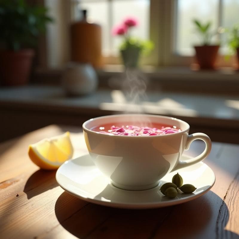 Té de Rosas y Cardamomo: Bebida Relajante y Sin Cafeína para el Estómago