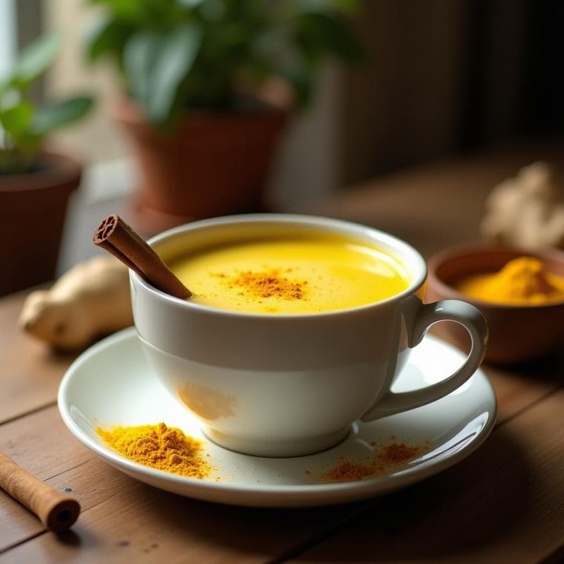 Té Verde con Leche de Cúrcuma y Jengibre: Bebida Antiinflamatoria y Calmante para la Noche