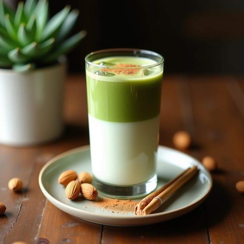 Té Verde Matcha Latte con Leche de Almendras: Bebida Antioxidante y Sin Cafeína