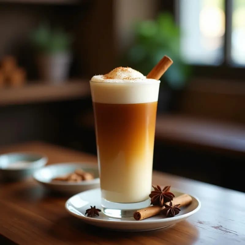 Teh Tarik Malasio con Especias: Bebida de Té con Leche Condensada Vegana