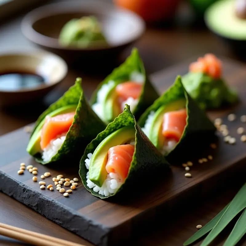 Temaki de Salmón y Aguacate: Receta Japonesa Fácil y Rápida en Casa