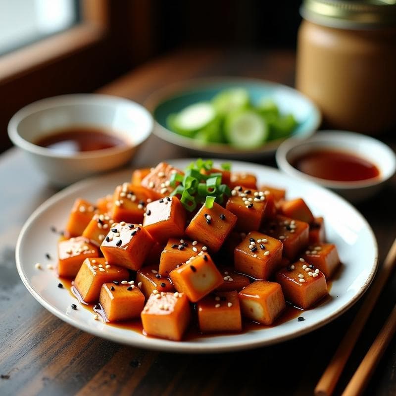 Tempeh Marinado con Salsa Teriyaki: Receta Vegana en Airfryer y Ultra Crujiente