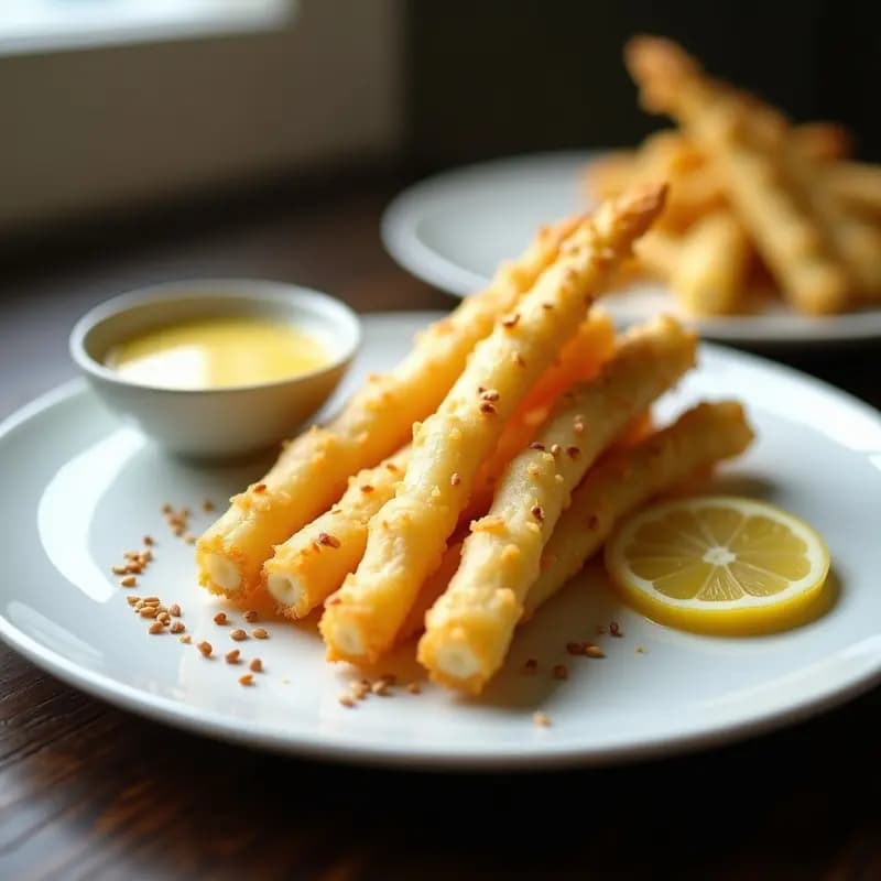 Tempura de Espárragos Blancos con Salsa de Yuzu: Receta Japonesa en Airfryer