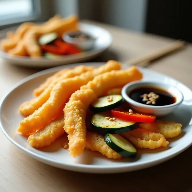 Tempura de Vegetales con Salsa de Tamari: Aperitivo Japonés Crujiente en Airfryer