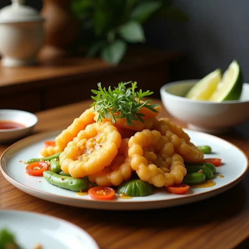 Tempura de Verduras con Salsa de Miso y Lima: Aperitivo Japonés Crudivegano