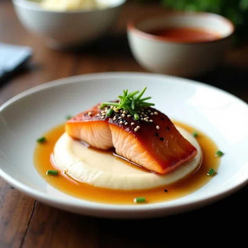 Teriyaki de Salmón con Puré de Coliflor: Receta Japonesa Keto y Baja en Carbohidratos