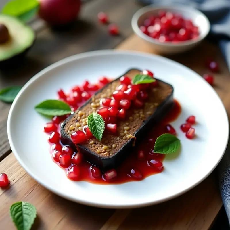 Terrina de Berenjena y Lentejas Rojas con Vinagreta de Granada: Receta Vegana en Thermomix