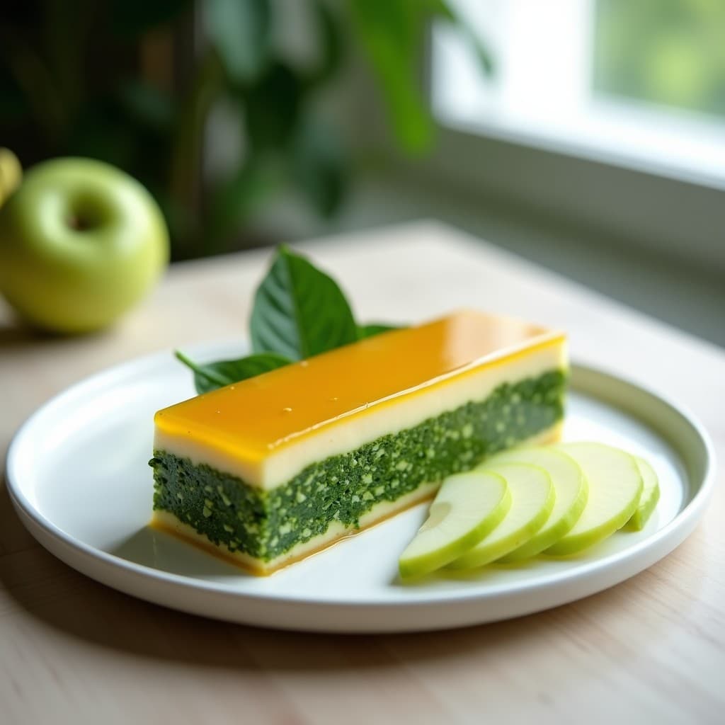 Terrina de Espinacas y Tofu Sedoso con Gelée de Manzana: Entrante Francés Vegano y Sin Gluten