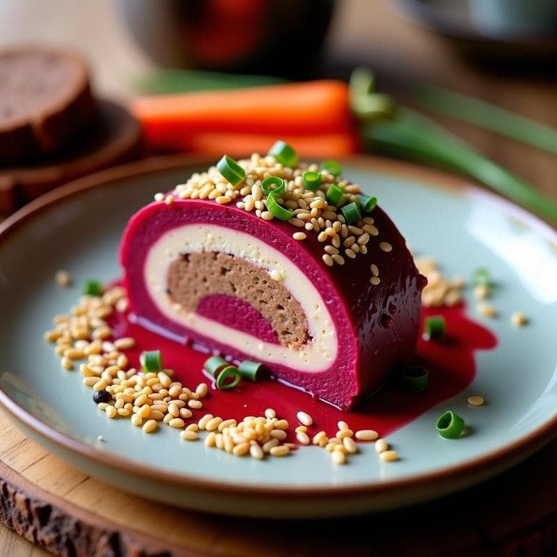 Terrina de Lentejas Rojas y Remolacha: Aperitivo Francés Vegano con Capas Vibrantes